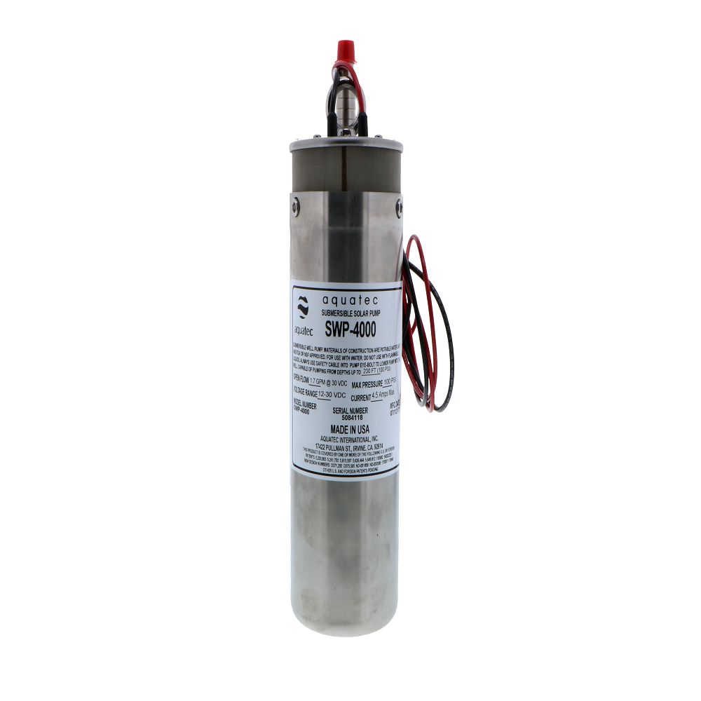 Aquatec SWP-4000 Submersible Solar Diaphragm Pump 1.7 gpm, 12-30 VDC