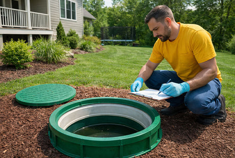 man in front of tank accessories taking notes