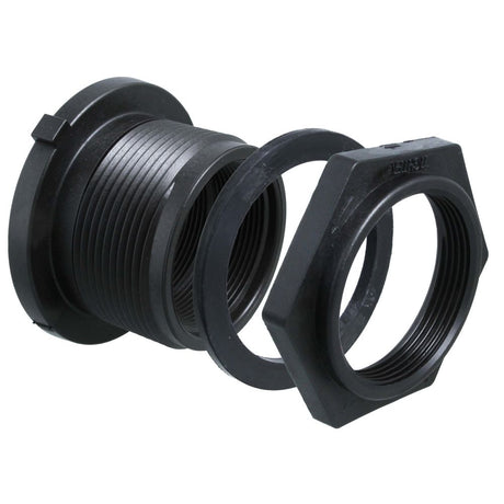 Norwesco 1 1/4" Double Threaded Polypropylene Bulkhead Fitting