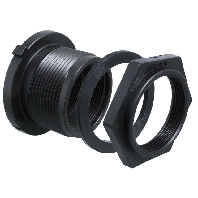 Norwesco 1" Double Threaded Polypropylene Bulkhead Fitting