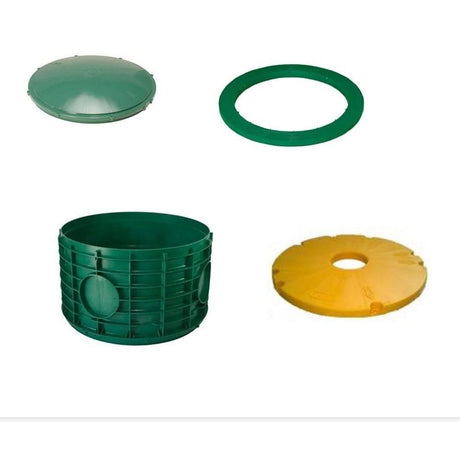 20x12 Inch Tuf-Tite FOUR PIECE Bundle - 20x12 riser, 20 inch domed lid, 20 inch ring adapter & 20 inch safety lid