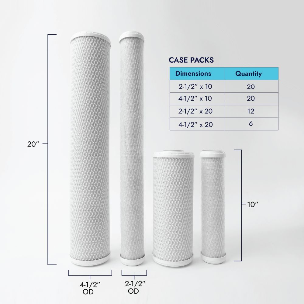 Neo-Pure CTO1-4520 20" x 4-1/2" Coconut Shell Carbon Block Filter 5 micron