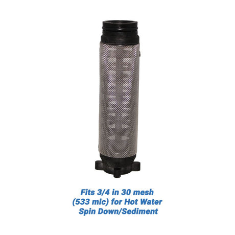 Rusco/Vu-Flow Hot Water Filter Screens for Spin-Down/Sediment Filters - Fits 3/4 in 30 mesh [533 mic] for Hot Water Spin Down/Sediment