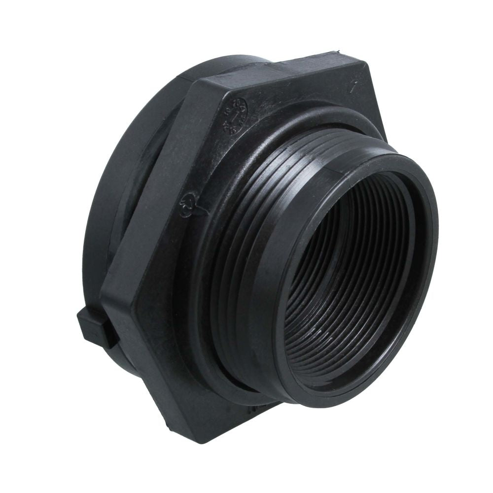 Norwesco 1" Double Threaded Polypropylene Bulkhead Fitting